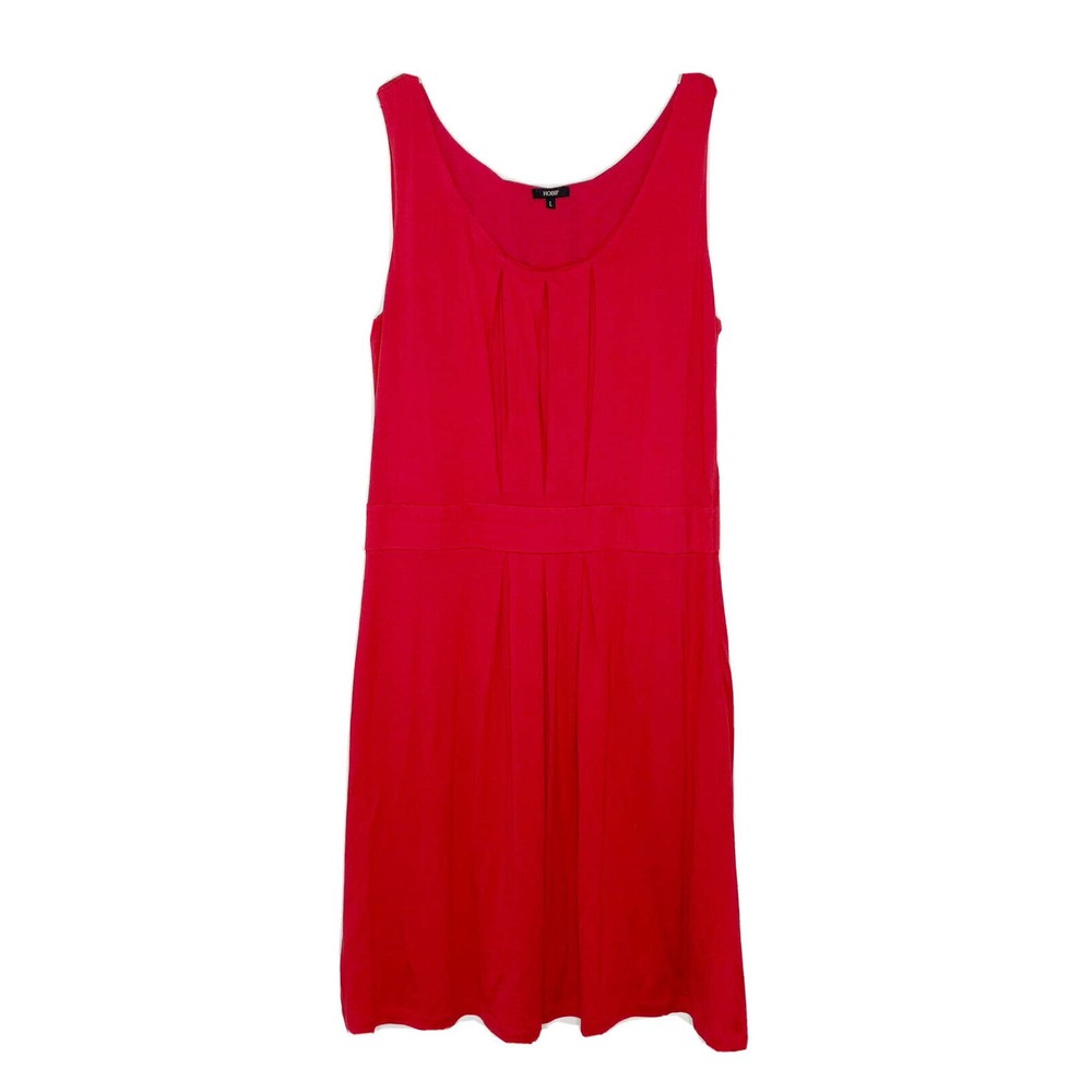 Hobbs London Women’s Coral Silk Blend Soft Sleeveless Pleated Dress Sz L